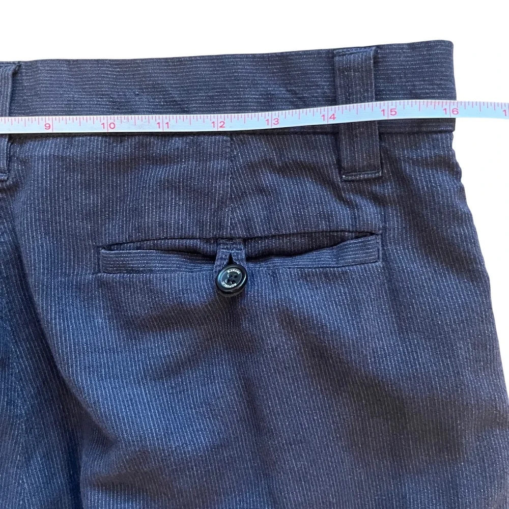 Banana Republic Mens Navy Blue Pinstripe Cotton Linen Pants 32x34 Straight Leg
